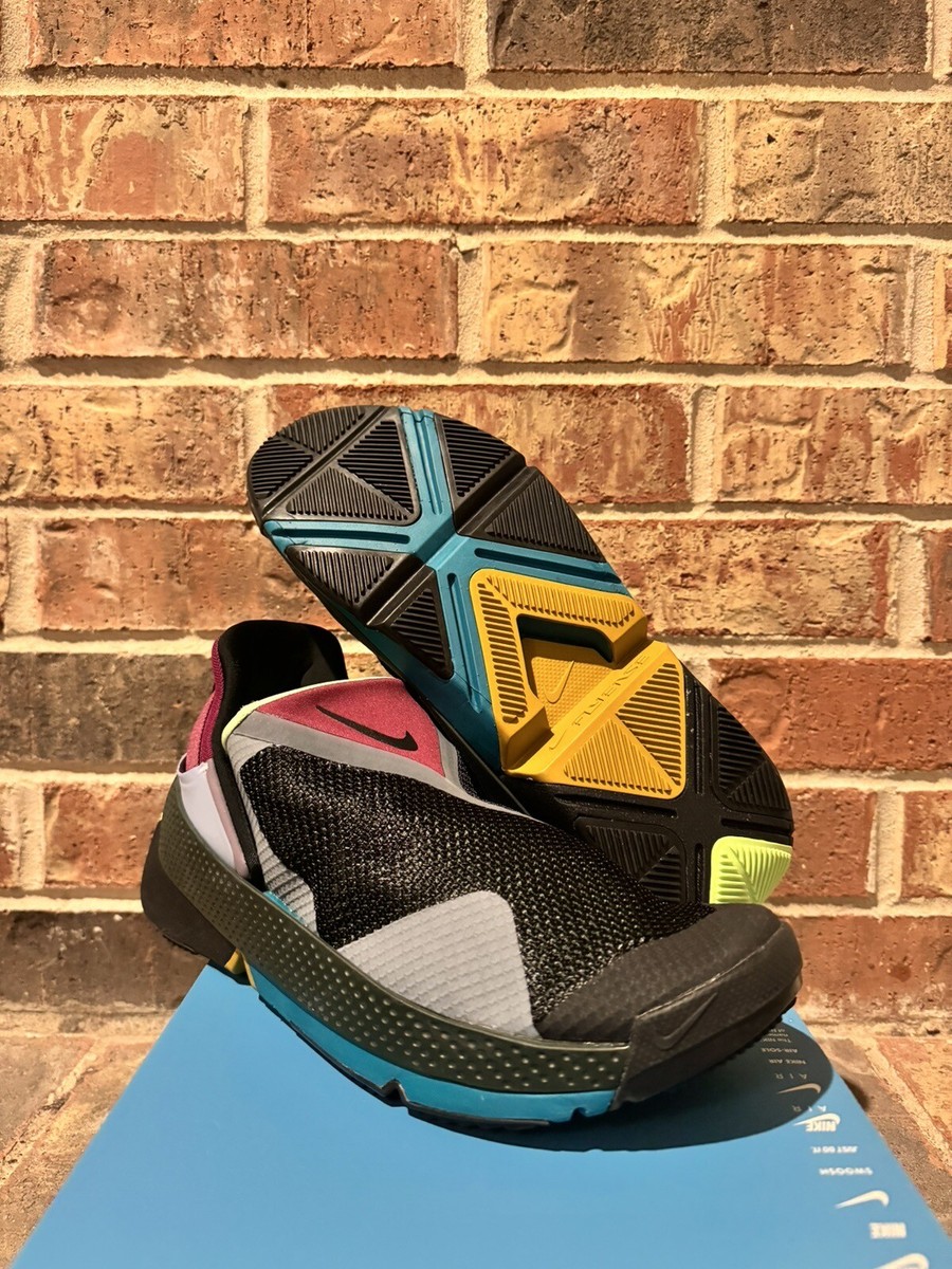 ナイキ　Go FLYEASE  スニーカー　新品 New 10 Nike Go FlyEase Black Lime Glow Slip On Bordeaux Shoes