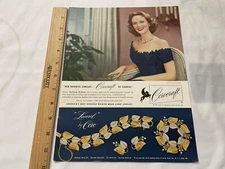 Corocraft VTG Jewelry Barbara Britton Color 1953 Advertising Page 12" x 9" COTY