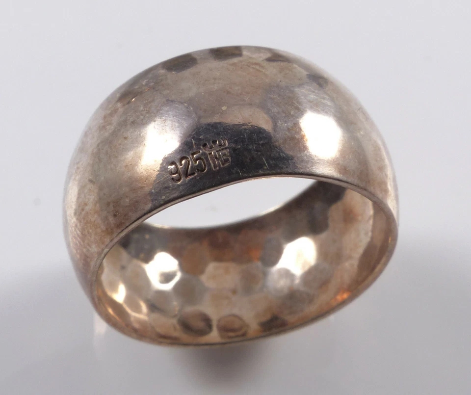 Ring Silber 925 Hammerschlag Dekor HB Krone - Bild 4 von 4