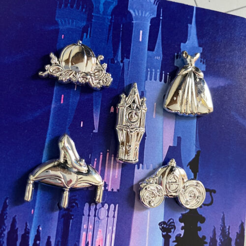 Silver Cinderella Mini Pin Set | 3D molded metal plated pins