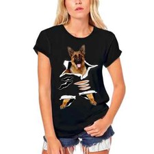 ULTRABASIC Femme Tee-Shirt Bio Berger Allemand - Chien Mignon Et Drôle German
