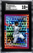 2020 Donruss Optic #199 Ronald Acuna Jr. All-Stars RED PANDORA PRIZM /79 SGC 10