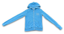 Victoria's Secret PINK Zip Up Hoodie Womens XS Blue Long Sleeve Sweatshirt FLAWS