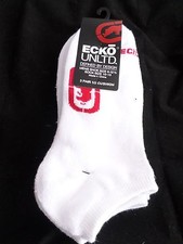 3 Pair Ecko Unlimited Men No Show Boat Socks Large Solid White Rhino 6 1/2-12