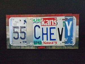 1955 Chevy Custom Hand Made Sign License Plate Art Man Cave Ebay