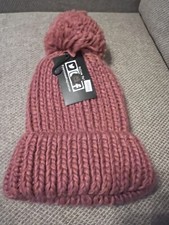 Justin & Taylor Berry Color Pompom Beanie Hat