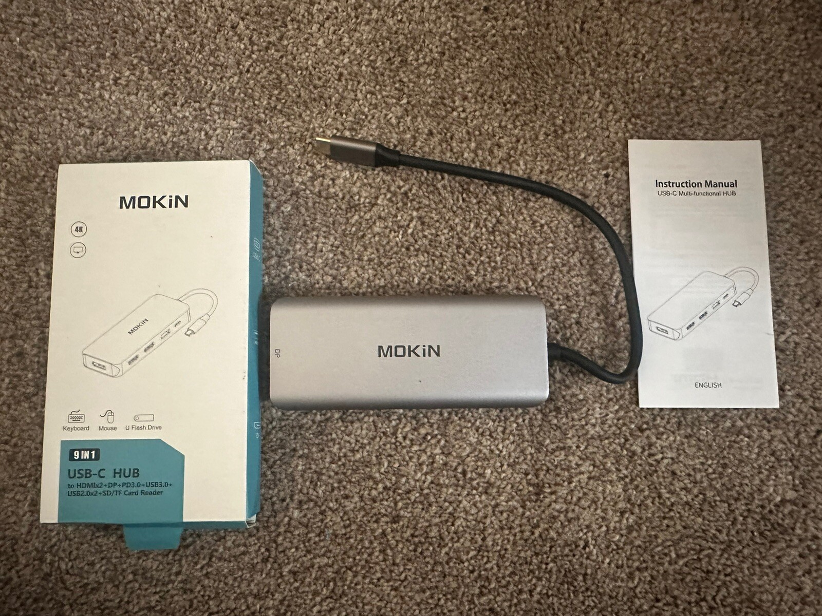 Mokin USBC adapter hub HDMI USB 9in1 SD/TF card reader eBay