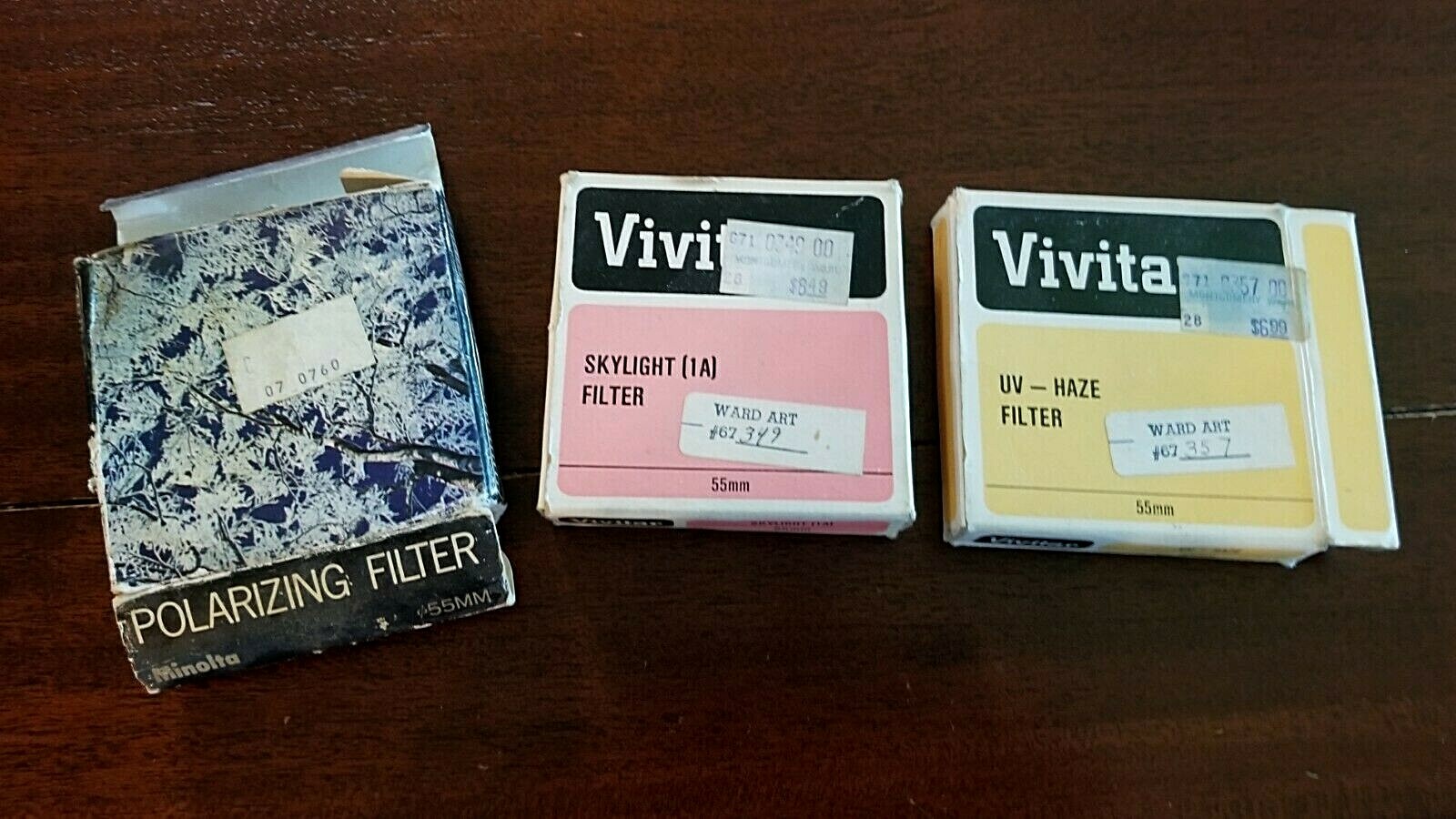 vintage camera lens filter case Vivitar box 55mm Skylight 1A Minolta eBay