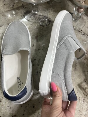 J. Crew Men’s Gray Canvas Explorer Slip On Sneakers Size 12 J.CREW EXPLORER CANVAS SLIP ON MEN main image 3