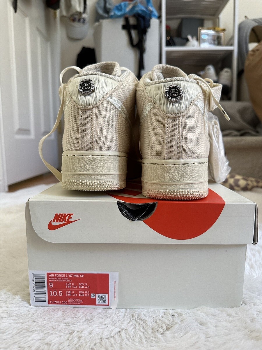 Size 9 - Nike Air Force 1 Mid x Stussy Fossil 2022  display picture 2