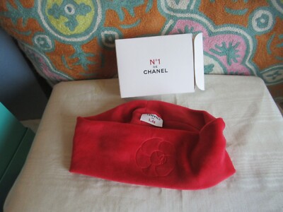 NIB Chanel No 1 Soft Camellia Logo Hair Band Headband Red Bath Spa Makeup CHANEL | Accessories | Nib Chanel No Soft Camellia Logo Hair  main image 2