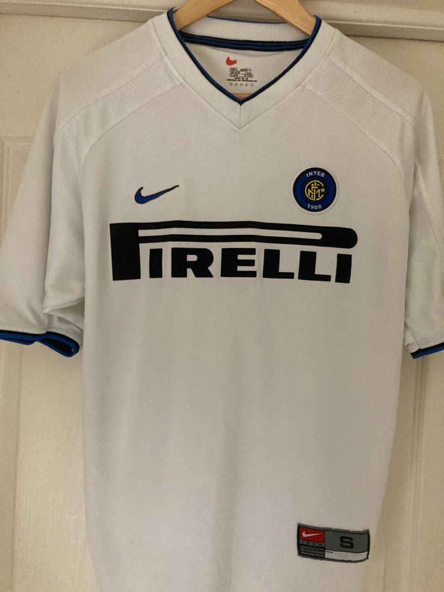 Inter Milan 99/00 Away Shirt - Small - White - Nike - V Neck | eBay UK