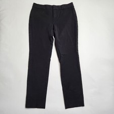 Banana Republic Jackson Fit Pants Women Size 2 Black Ankle Viscose Blend F1