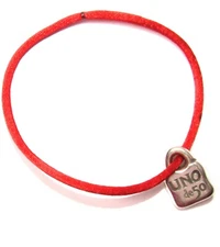 UNO DE 50 Red Cord Bracelet with Silver "Uno De 50" Lock Charm Small >NEW<