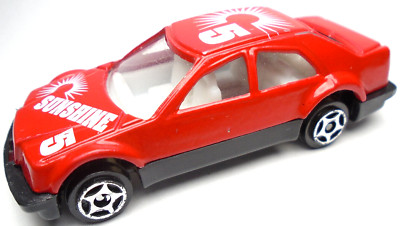 SUN TOYS 9808000 #5 SUNSHINE RED 1:64 DIECAST 2 3/4'' RACE CAR W WHITE MADE CHINA