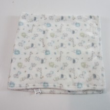 little me baby blanket white giraffe elephant lion fleece