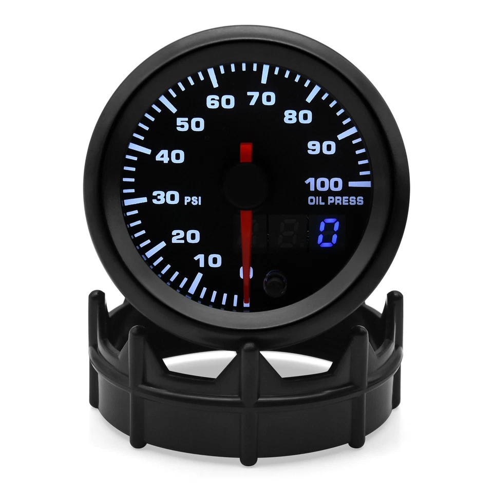 52mm Digital&Pointer 7 Color LED Oil Pressure Gauge 0-100 Psi Meter with Sensor - Image 4 of 4