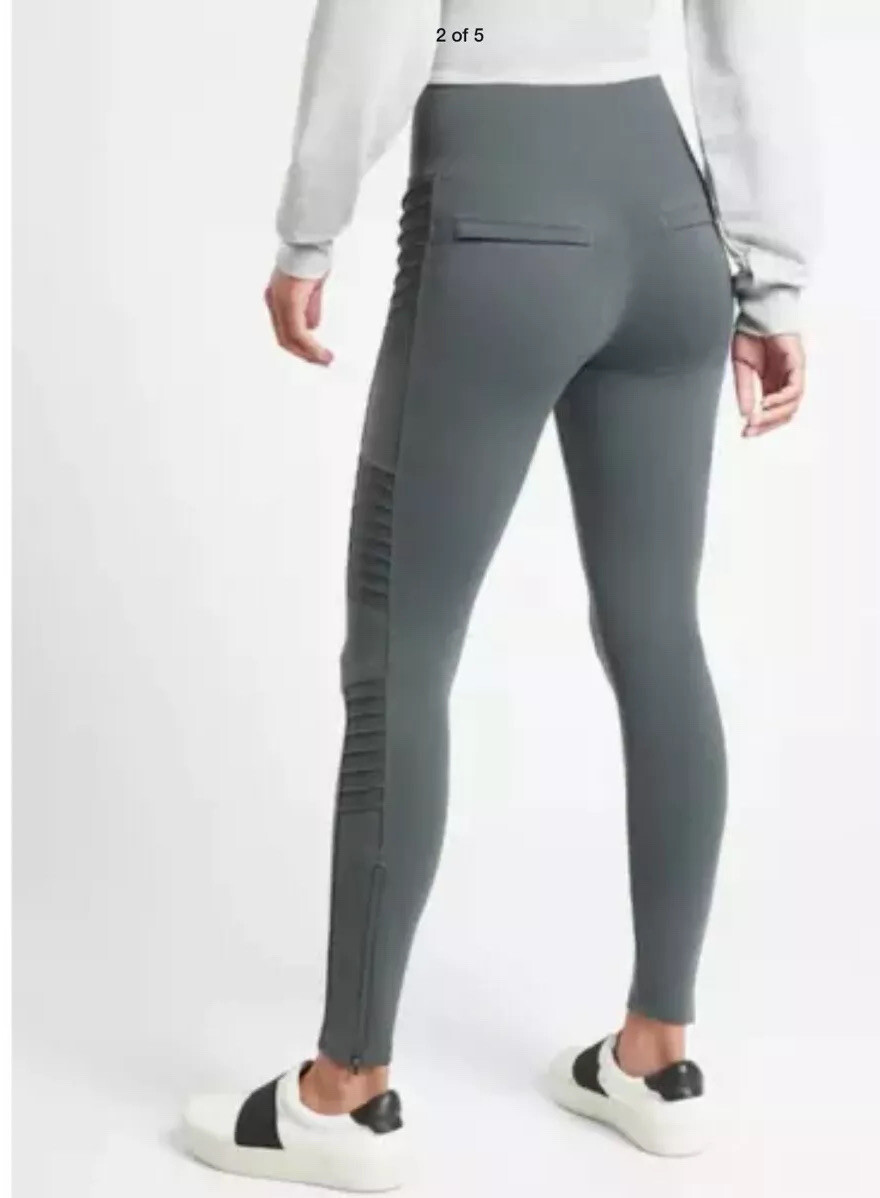NWOT Athleta Delancey Moto Tight XS Anthracite Grey Street Legging