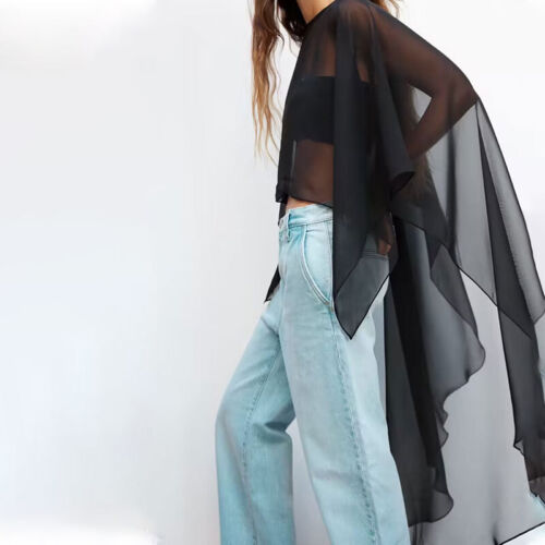 Damen Chiffon Schal Wickel Lang Cape Jacke Braut Hochzeit Achselzucken für Abendkleid - Bild 8 von 21