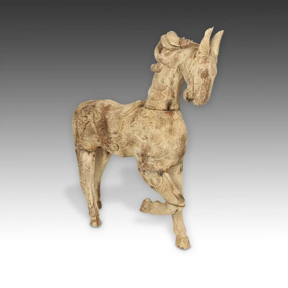 CABALLO ANTIGUO TENASSERIM MADERA DE PINO TAILANDIA FINALES DEL SIGLO XIX / PRINCIPIOS DEL XX.  Foto 2 de 4