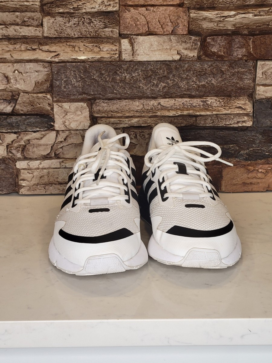 靴 877 Adidas ZX 1K Boost Men's Shoes White Black Silver Athletic