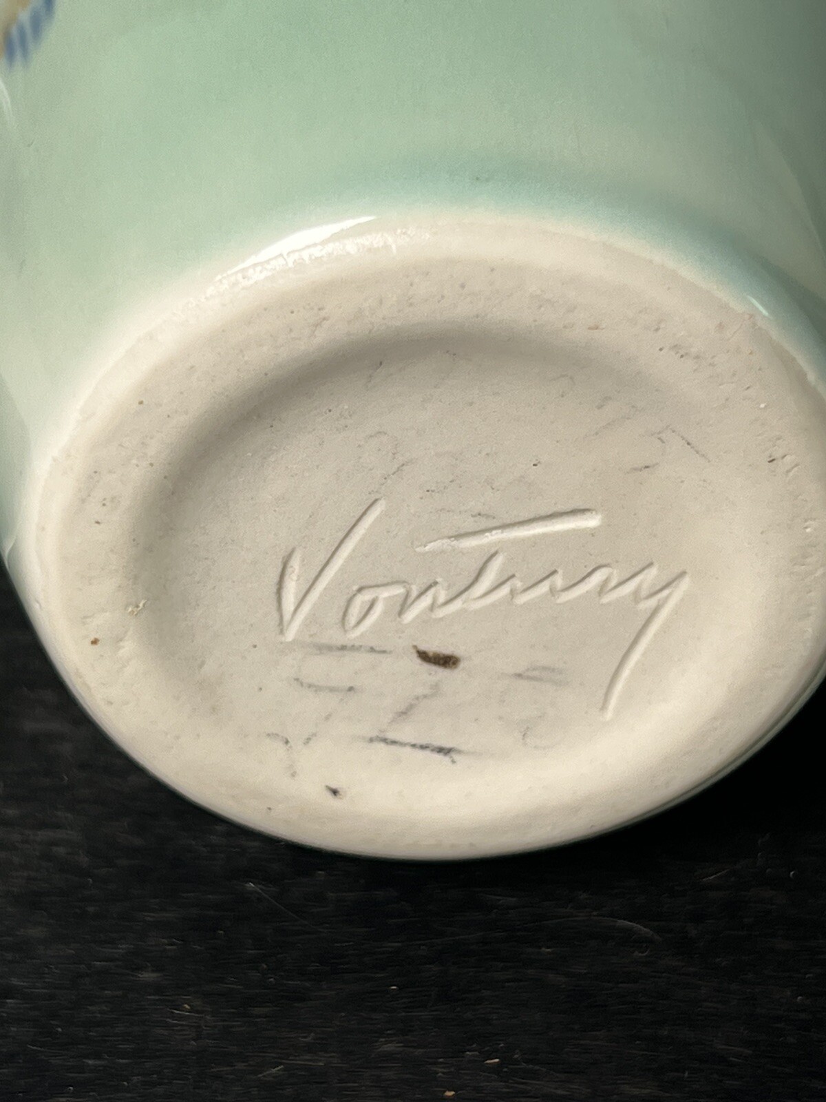 Vintage MCM F. Joseph Von Tury Vontury Palm Tree Decorated Art Pottery