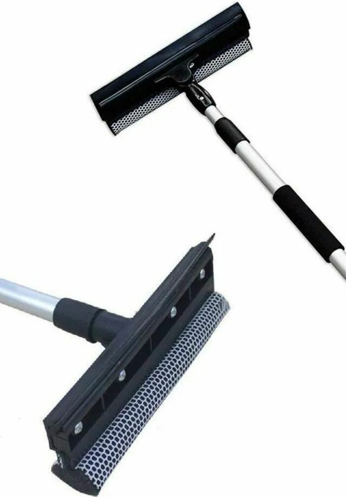 Lavavetri Manuale Manico Telescopico Alluminio Tergivetro Estensibile 55 - 92 Cm