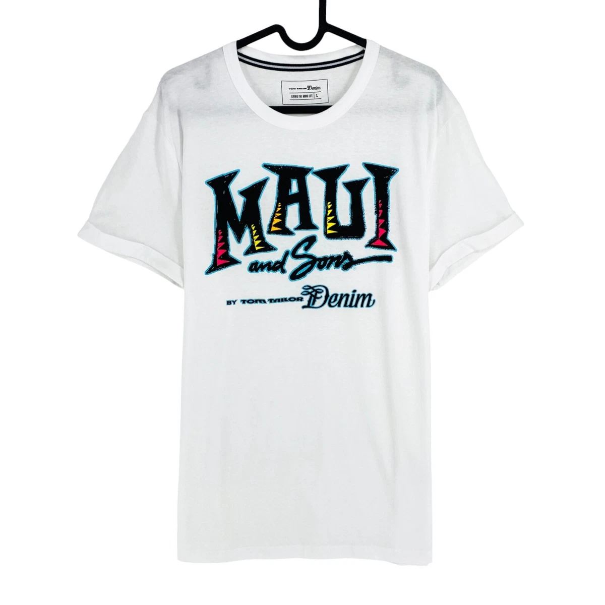 T-Shirt Uomo TOM TAILOR Denim - Maglia In Cotone Morbido Con Stampa Smile, Vestibilità Relaxed, Colore Unico