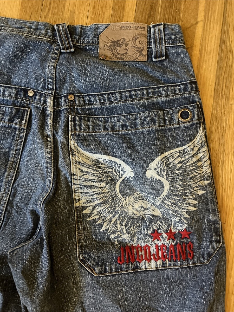 Vintage Y2K Jnco Wide Leg Jeans Eagle Print 32 Waist MENS | eBay