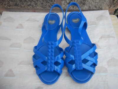 MEL BY MELISSA BLUE DIAMOND PATTERN JELLY SHOES SIZE UK UK