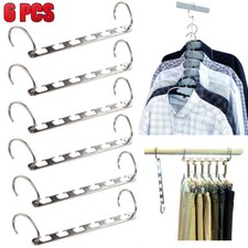6pcs Metal Wonder Closet Hanger Organizer Coat Hook Space Saving Clothes Rack
