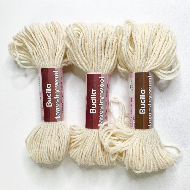 Bucilla Tapestry Wool Yarn 40 Yards Lot Of 3 Skeins Color 194 Cream