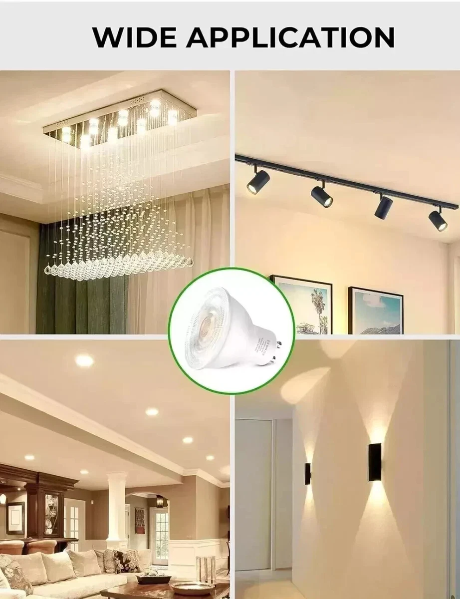 Paquete de 10 bombillas LED GU10 5W blanco frío 6500K foco 120° ECO 5W no regulable Reino Unido