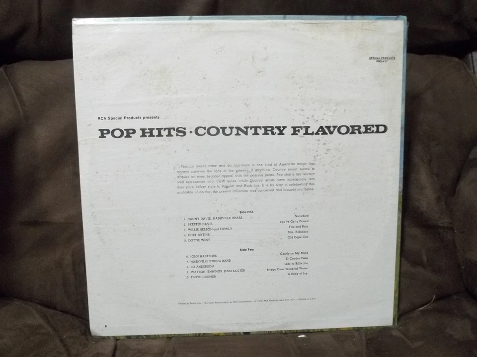 NOS Various artist Pop Hits Country Flavored vinyl LP 33 SEALED 1972 RCA record - Image 2 of 2