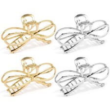 Metal Bow Claw Hair Clips for Thin/Thick Hair - Cute Bow-Shaped Hair Claw Cli...