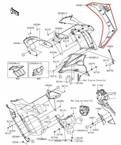Kawasaki Motorcycle Fairings & Bodywork for Kawasaki Ninja 1000