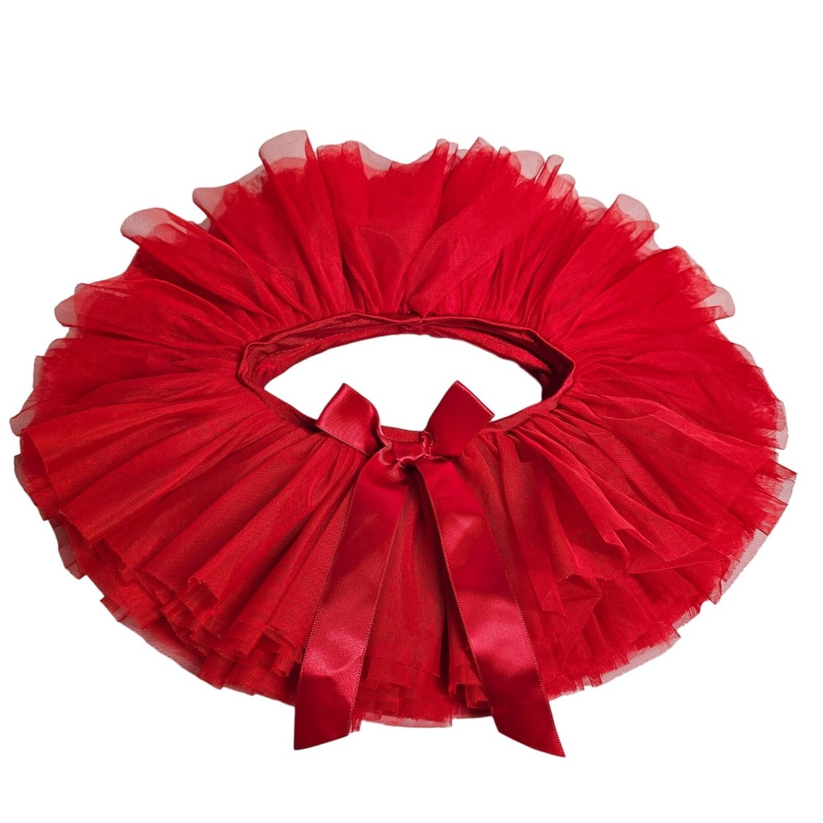 Baby Tutu Skirt Red Tulle Baby With Satin Bow Size 6-12 Months