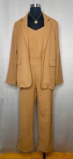 Women Brown Blazer Spaghetti Pants Set One Size Small to Medium One Button