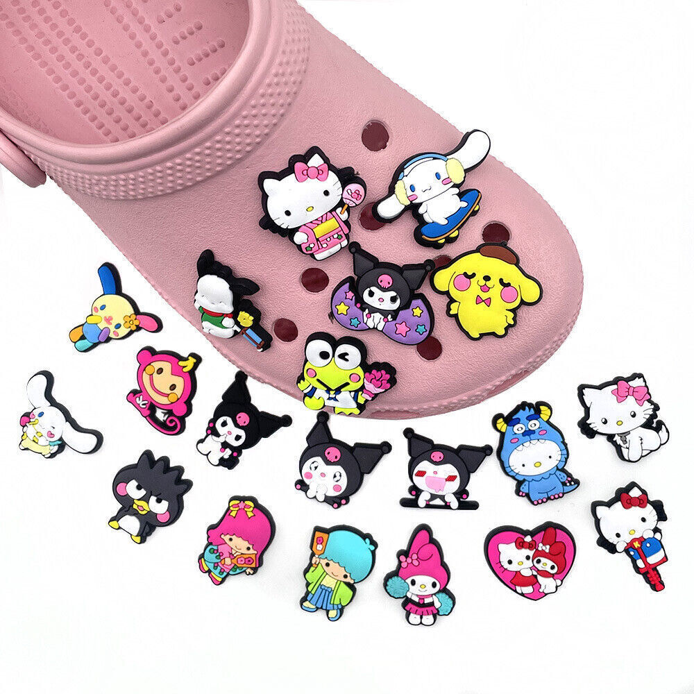 20Pcs Kuromi Hello Kitty Shoe Charms DIY Decoration for Croc Shoes