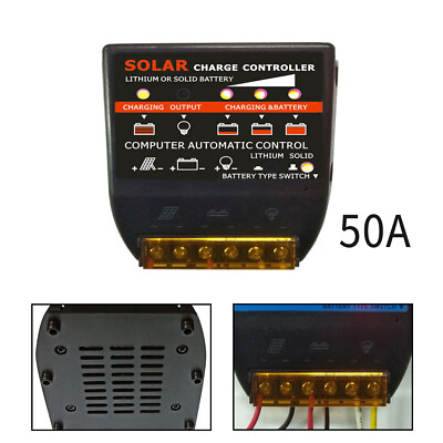 Solar Photovoltaic Charge Controller PWM 50A 12V Solar Panel Battery Controller