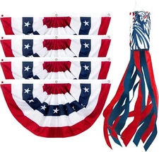 Katchon, 3x1.5ft American Flag Bunting for 4th of July Decorations -... 