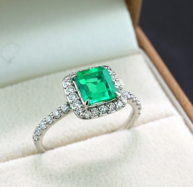 TOP Smaragd-Brillant-Ring  KOLUMBIEN 950 Platin Wert 7.290 Euro Neu - Bild 3 von 4