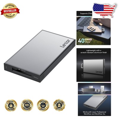 40Gbps CFexpress Card Reader with Easy Setup and USB-C Adapter for Creatives