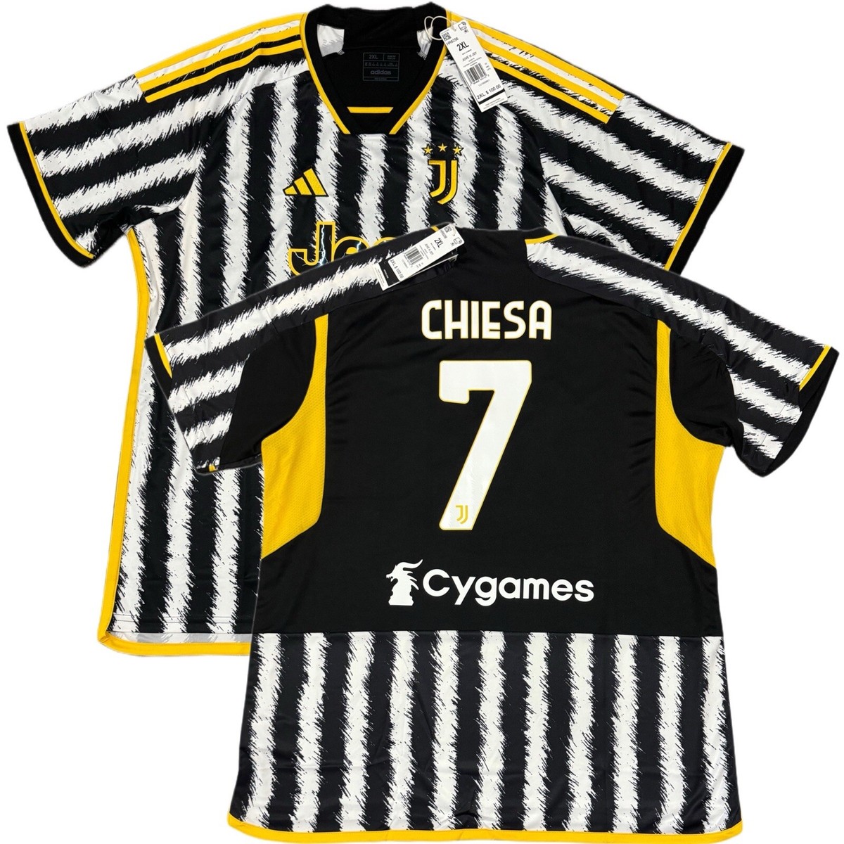 2023/24 Juventus Home Jersey #7 Chiesa 2XL adidas Soccer Cygames