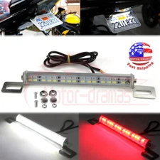 Motorcycle Bike ATV Car License Plate Frame Mount LED License Illumination Lamp