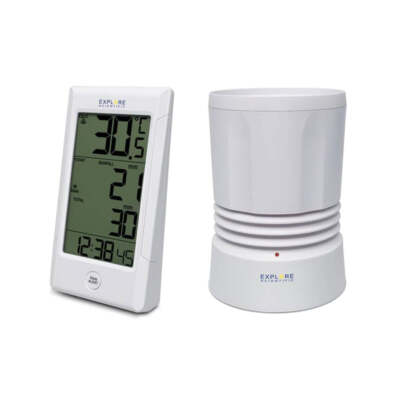Explore Scientific Precise Rain Gauge with Indoor/Outdoor Temperature Monitoring