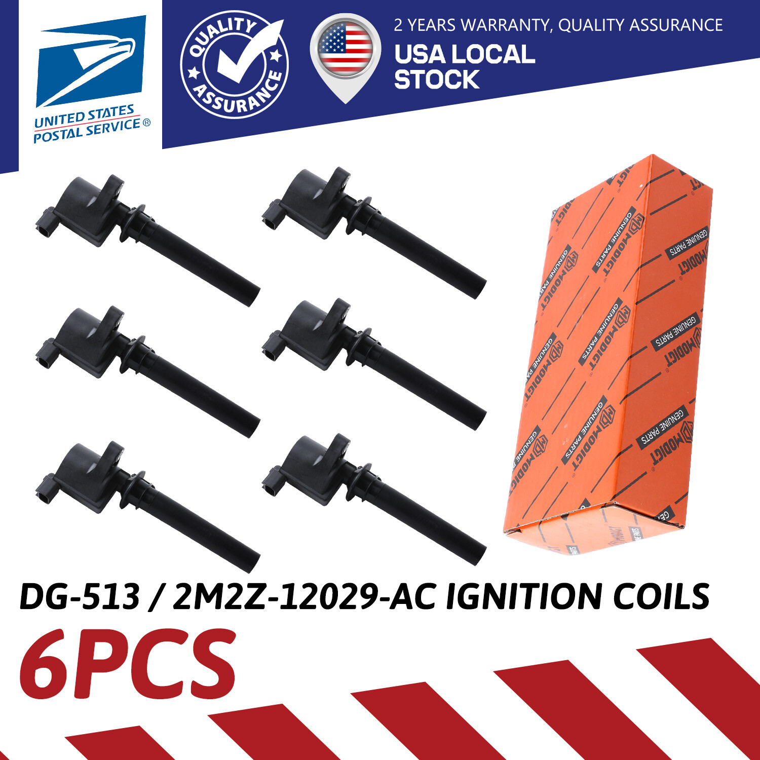 Ignition Coil Kit 6 Piece - Compatible with 2004 - 2006 Ford Escape 3.0L V6 2005