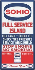 SOHIO GAS STATION FULL SERVICE ISLAND OLD SIGN REMAKE ALUMINUM SIZE OPTIONS