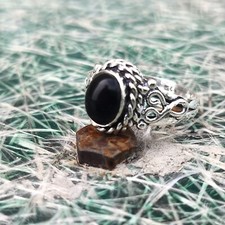Natural Black onyx 925 Sterling Silver Handmade Ring Jewelry Gift For Her A-188