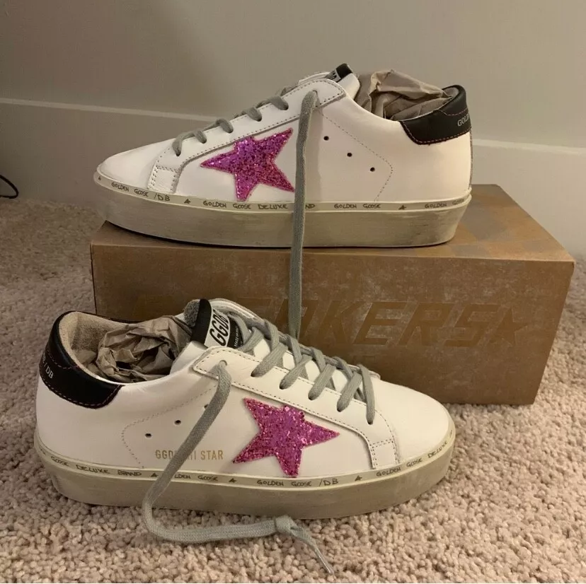 Authentic golden goose hi star sneaker size 37 navy/white/pink